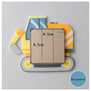 Samolepící dekorace Svítící 3D silikonová dekorace vypínače - bagr