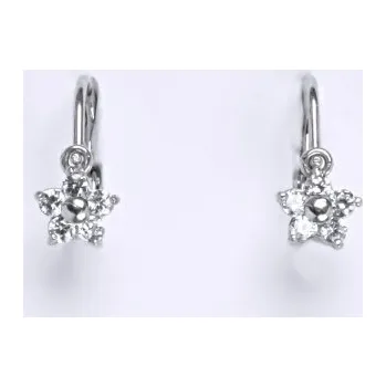 Náušnice Stříbrné náušnice dětské kytička Swarovski čiré - NK1391 (Dětské stříbrné kytičky náušnice krystaly Swarovski)