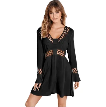 Dámské šaty Dámské plážové šaty, cover up černý M