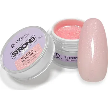 Umělé nehty UV/LED Gel modelovací Strong - Růžový se třp. 15 g