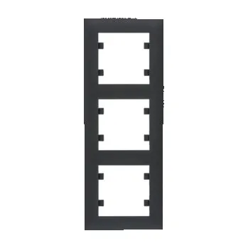 Elektrická zásuvka HAGER Rámeček LUMINA Intense WL5633 3násobný svislý IP20 černá mat WL5633