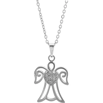 Náhrdelník JSB bijoux s.r.o. Ocelový náhrdelník anděl se srdíčkem a s krystaly Swarovski Crystal