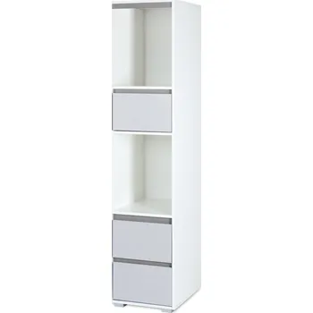 Dětské zboží KLUPS Skříň otevřená se zásuvkami DALIA Bílá,Šedá