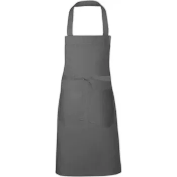 Kuchyňská zástěra Link Kitchen Wear Hobby zástěra s přední kapsou Barva: šedá tmavá (ca. Pantone 431), Velikost: 80 x 73 cm X994