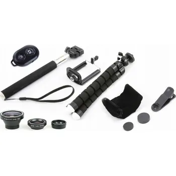 Selfie tyč Selfie tyč Xrec Selfie Set 5v1 - stativ / 3x objektiv / dálkové ovládání / monopod / držák