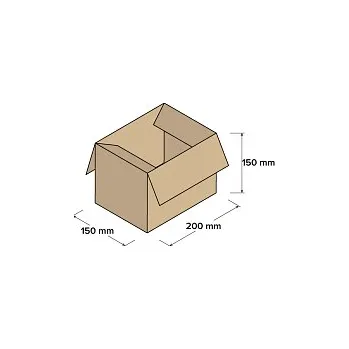Úložný box Kartonové krabice 3VVL 200x150x150mm, 25 ks