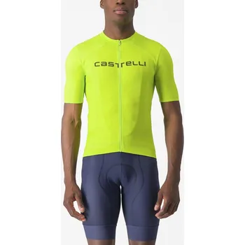 cyklistický dres Dres Castelli Prologo lite Electric lime/depp green Podkarta: XL