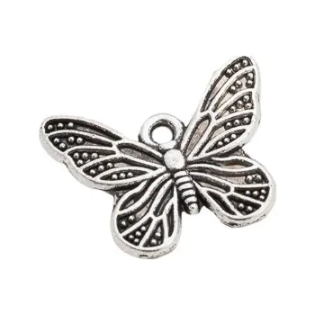 Motýl 1ks stříbrný