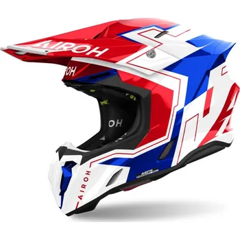Helma na motorku Přilba TWIST 3 Dizzy, AIROH (lesklá modrá/červená) 2025 XL