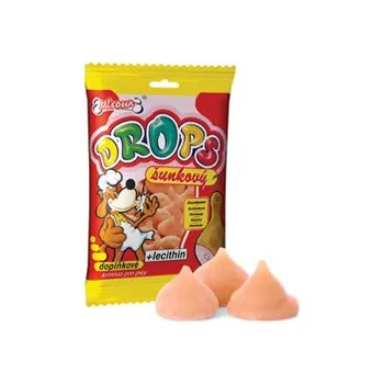 Mlsoun Drops, šunkový pamlsek, 75 g, pochoutka pro psy