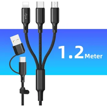 Příslušenství pro autorádio PROTEC Kabel USB / USB C pro rychlé nabíjení s nabíjecími porty 3v1 1.2m