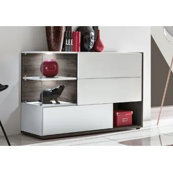 Komoda WIP Komoda SILK | grafit oak/bílá