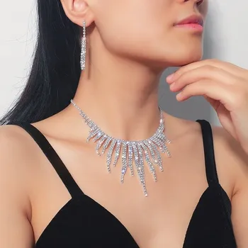 Souprava šperků B-TOP Elegantní souprava s krystaly Diana - postříbřená