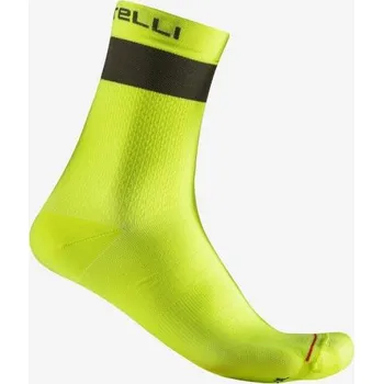 Pánské ponožky Ponožky Castelli Prologo lite 15 electric lime/deep green Podkarta: XXL