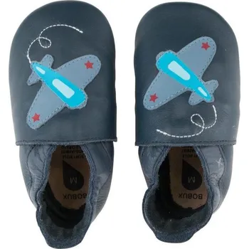 Chlapecké tenisky BOBUX kožené capáčky - Plane Navy Velikost: M