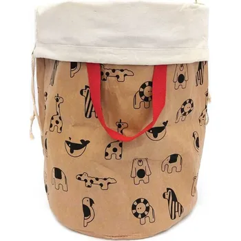 Úložný box Svoora - Vodotěsný úložný koš z omyvatelného kraftového papíru "Zvířátka"