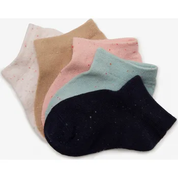 Pánské ponožky DECATHLON Sada 5 párů nízkých dětských ponožek růžové/béžové/modré 19/22 BÉŽOVÁ|MODRÁ|RŮŽOVÁ