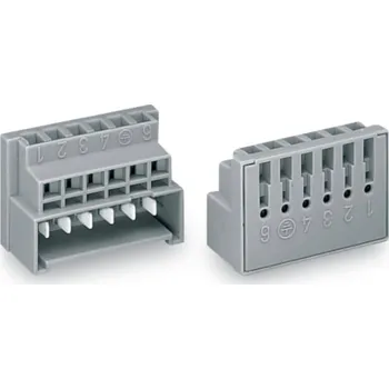 Elektrický konektor kabelová svorka Tuhost (příčný řez): 0.75-1.5 mm² Pólů: 6 WAGO 50 ks šedá