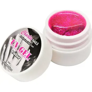 Charlie UV/LED gel 5ml - červerný glitter č.407