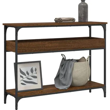 Toaletní stolek Nábytek XL Konzolový stolek s policí hnědý dub 100 x 29 x 75 cm kompozit 837721