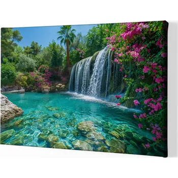 Obraz Obraz na plátně - Oáza pohody s vodopády FeelHappy.cz Velikost obrazu: 40 x 30 cm