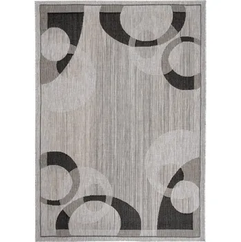 Koberec Makro Abra Kusový koberec Sisal MELISSA KH80A Kruhy šedý Rozměr: 80x150 cm