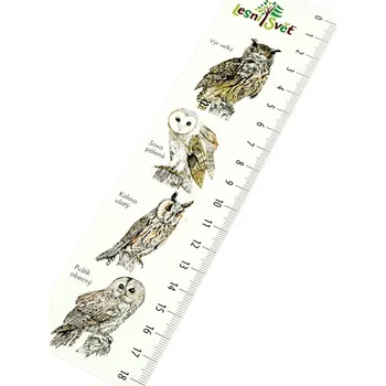 Zarážka na knihu Lesní svět Papírová záložka s měřítkem Výr (Papírová záložka s měřítkem od českého výrobce Lesní svět. Ideální záložka do učebnice přírodopisu. Obrázky malují čeští ilustrátoři. Rozměry: (š) 19 cm × (v) 5 cm, 1str. potisk.)