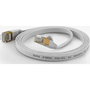 Síťový kabel Wantec flates CAT6A FTP Patch kabel - 15 m - Cat6a - F/UTP (FTP) - RJ- 45 - RJ- 45 - bílý (7012)