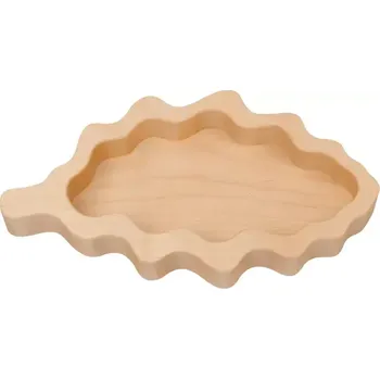 Lesní svět Javorová miska Dubový list (Dřevěná miska na klíče nebo na sušené ovoce, oříšky od českého výrobce Lesní svět. Motiv dubového listu. Ručně vyráběná dekorace na stůl z javorového dřeva s rozměry 14 x 25 cm.)