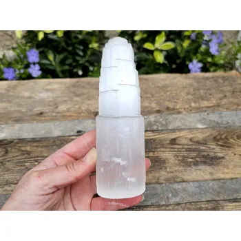 Přírodní kámen Selenit věž cca 14,5 - 15cm (Maroko)