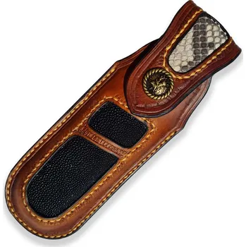 Pouzdro na nůž Dellinger K-HPMX98POUZDRO pouzdro pro nůž Lenge Obsidian VG-10 Damascus hnědé/černé