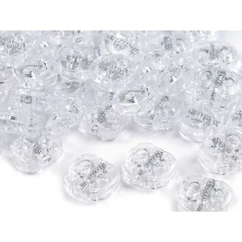 Brzdičky s dvěmi dírkami 15x15 mm malé, barva 3 (430) transparent