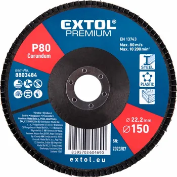 Brusný kotouč 8803484 | Kotouč lamelový šikmý korundový 150x22,2 mm, P80, EXTOL PREMIUM