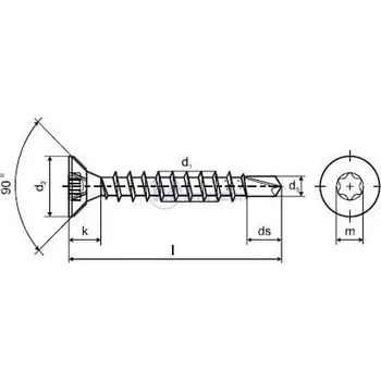 Vrut Samovrtný vrut ZH T 6 dr. 6,0 x 60 ZZ Balení: 200 ks AAEBK60060C5B