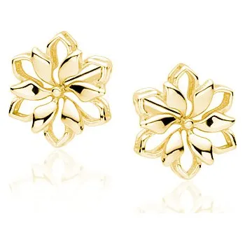 Náušnice Olivie Květinové stříbrné náušnice GOLD 3744 Ag 925; ≤1,1 g.
