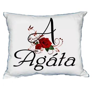 Dekorativní polštářek Polštář s dámským jménem AGÁTA Bílý (polštářek dámské jméno )
