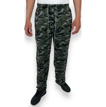 Dunaone Pánské vojenské nadměrné tepláky bez manžety Vojenská 4XL