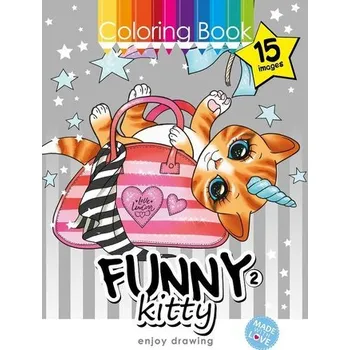 Set školních potřeb Kolorowanka A4 15 obrazków Zabawne kotki 2