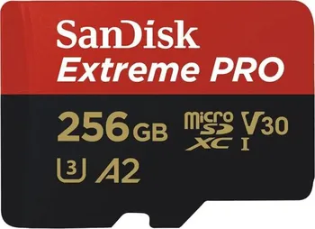 Paměťová karta SanDisk Extreme PRO microSDXC 256 GB UHS-I U3 V30 A2 170 MB/s + SD adaptér