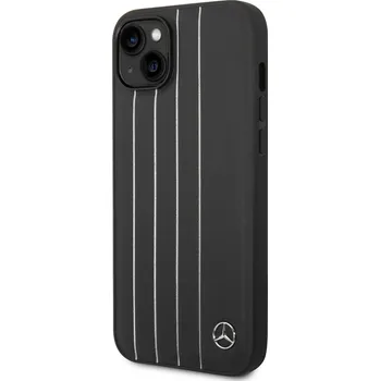 Pouzdro na mobilní telefon Mercedes Genuine Leather Star Zadní Kryt pro iPhone 14 Plus Black Mercedes Genuine Leather prémiový kryt vyrobený z kombinace odolného a pružného PU na zadní straně potaženého pravou kůží.