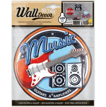 Samolepící dekorace ARGUS Nálepka na zeď svítící music 23150005