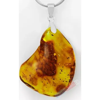 Přívěsek Unisex přívěsek z baltského jantaru QA, cca 30 x 24 mm, stříbro Ag 925/1000 (JA2425P)