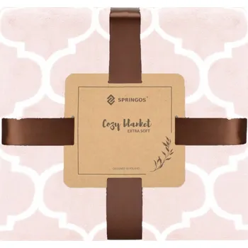 přikrývka Deka 150x200 cm Springos Decor světle růžová se vzorem