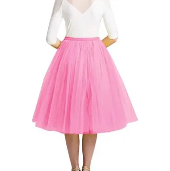 Dámská sukně Dámská vrstvená "tutu" sukně délky ke kolenům Barva: Růžová