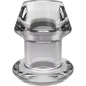 Anální kolík Průhledný anální kolík s tunelem - XL