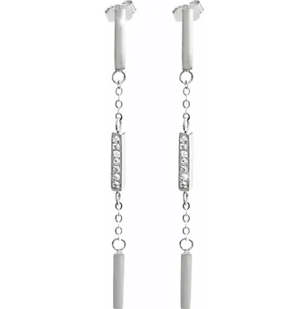 Módní doplněk JSB bijoux s.r.o. Ocelové náušnice puzety přerušovaný řetízek s krystaly Swarovski Crystal