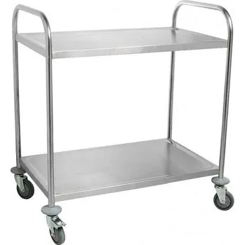Servírovací stolek GG 2 patrový nerezový vozík na použité nádobí-