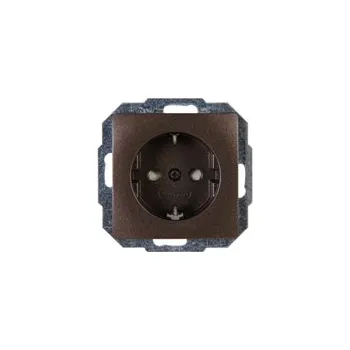 Elektrická zásuvka Vienna zásuvka 230V jednoduchá hnědý palisandr norma ČSN 9211.2653.1 Kopp