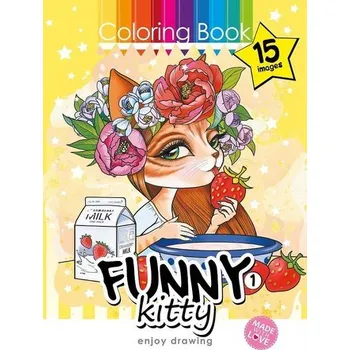 Set školních potřeb Kolorowanka A4 15 obrazków Zabawne kotki 1