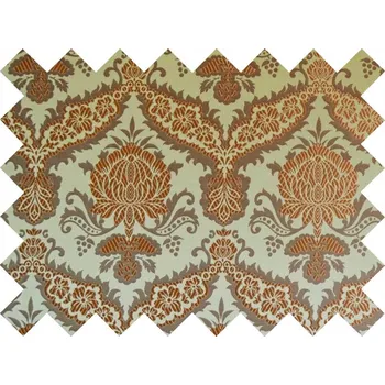 HEDVA ČESKÝ BROKÁT Vzorek brokátu 5x10cm 50749 KVĚT S GIRLANDOU zlatá | 31